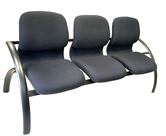 WT-321-3 three seater fabric airport bench